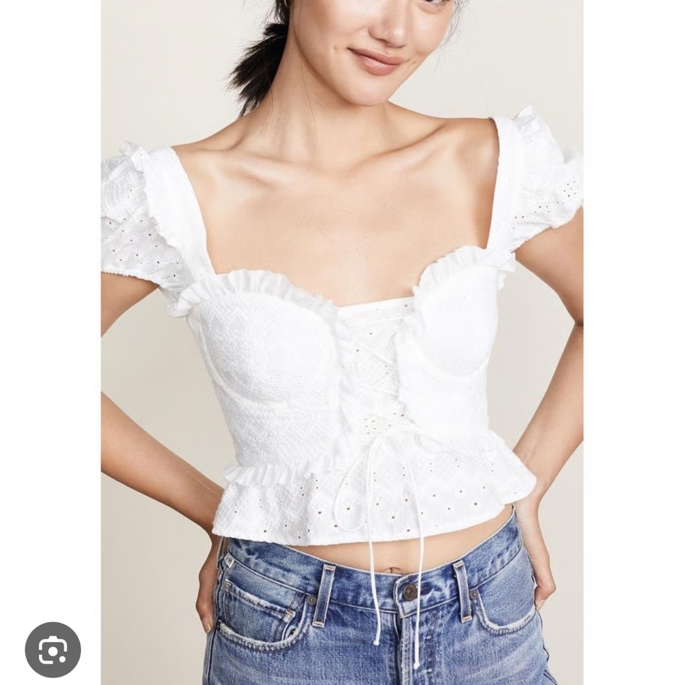 For love and lemons charlotte lace up top